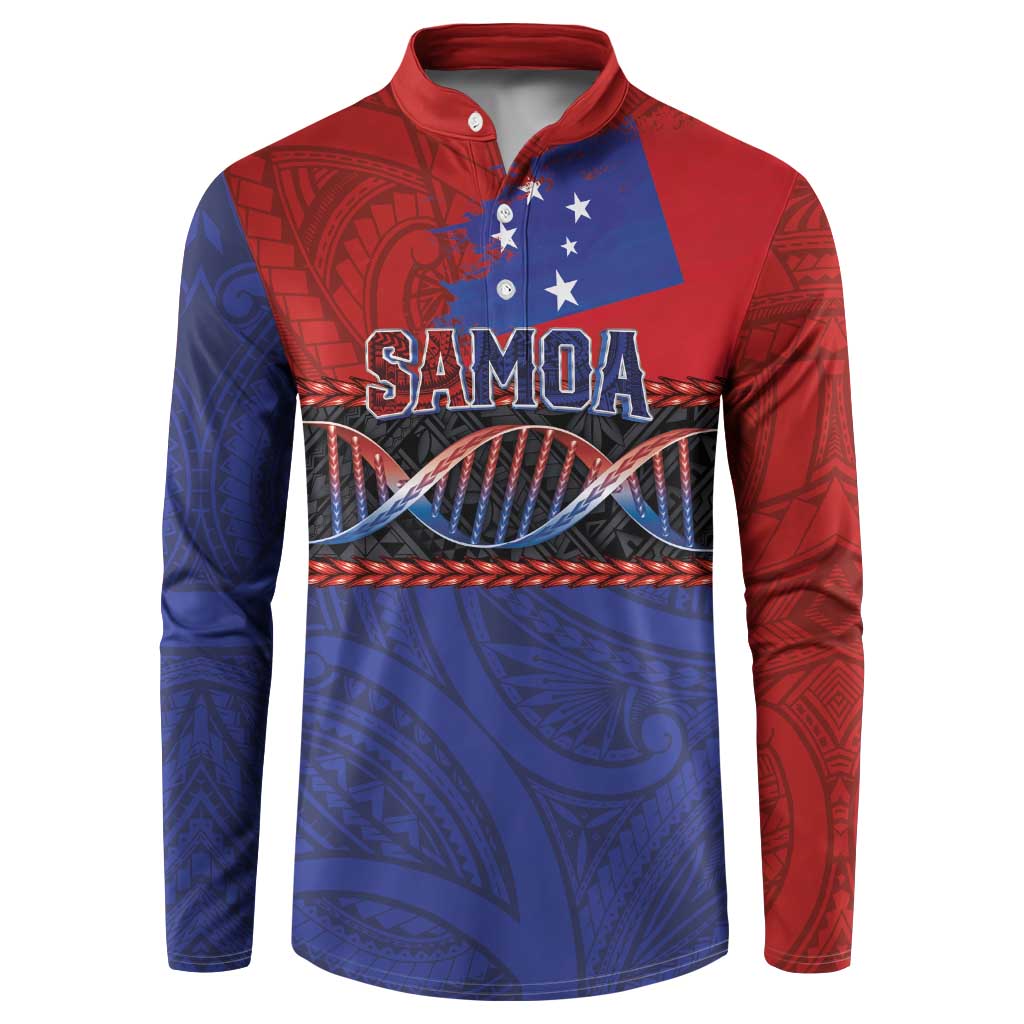 Personalised Samoan DNA-Proud of Samoa Button Sweatshirt Polynesian Patterns - Polynesian Pride