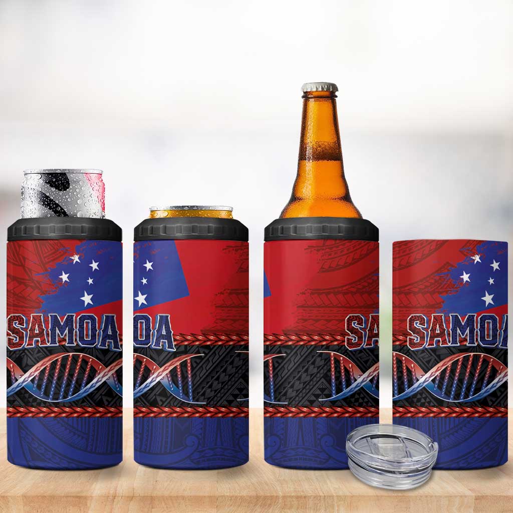 Samoan DNA-Proud of Samoa 4 in 1 Can Cooler Tumbler Polynesian Patterns - Polynesian Pride