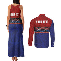 Personalised Samoan DNA-Proud of Samoa Couples Matching Tank Maxi Dress and Long Sleeve Button Shirt Polynesian Patterns - Polynesian Pride