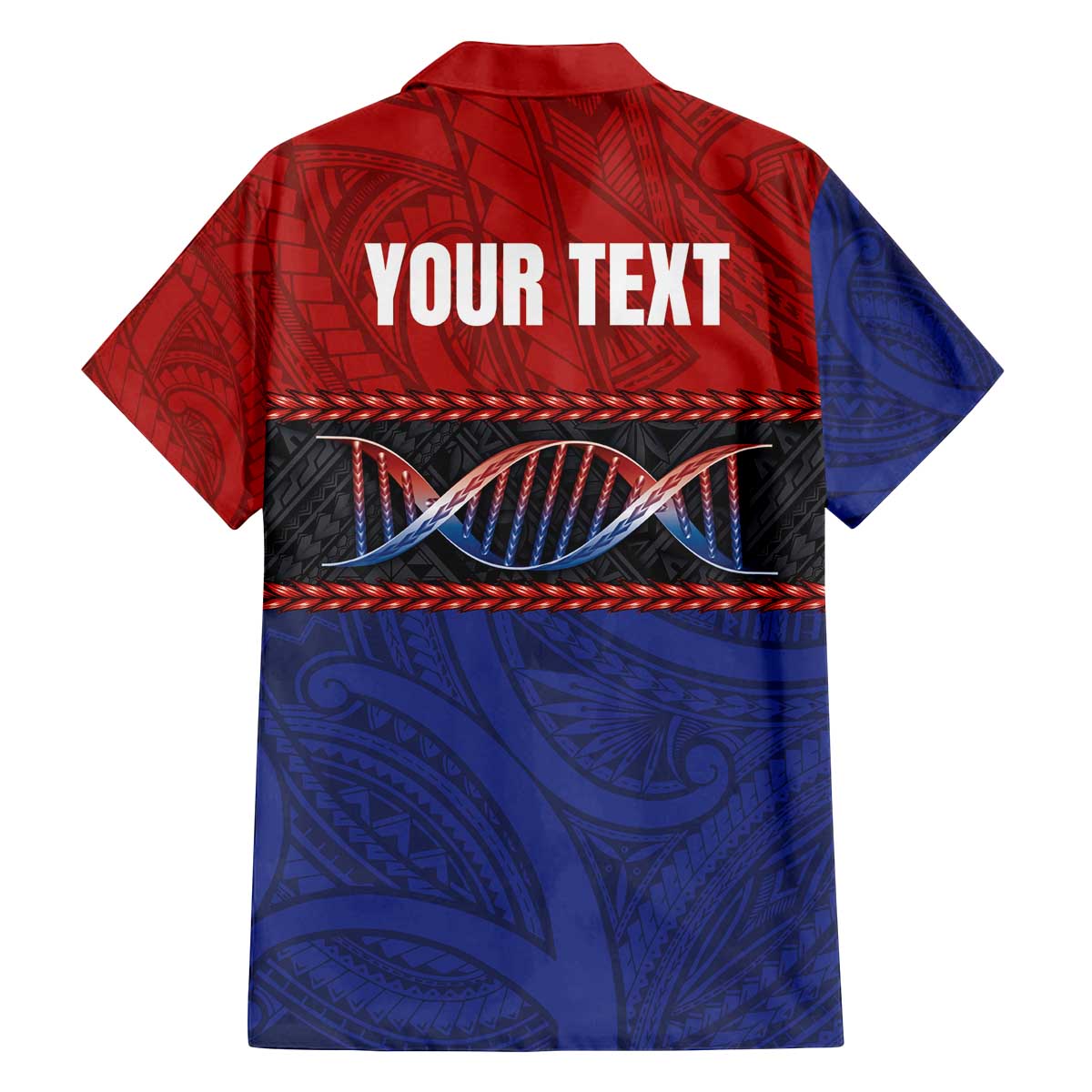 Personalised Samoan DNA-Proud of Samoa Family Matching Off The Shoulder Long Sleeve Dress and Hawaiian Shirt Polynesian Patterns - Polynesian Pride
