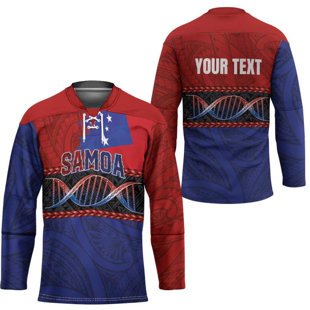 Personalised Samoan DNA-Proud of Samoa Hockey Jersey Polynesian Patterns - Polynesian Pride