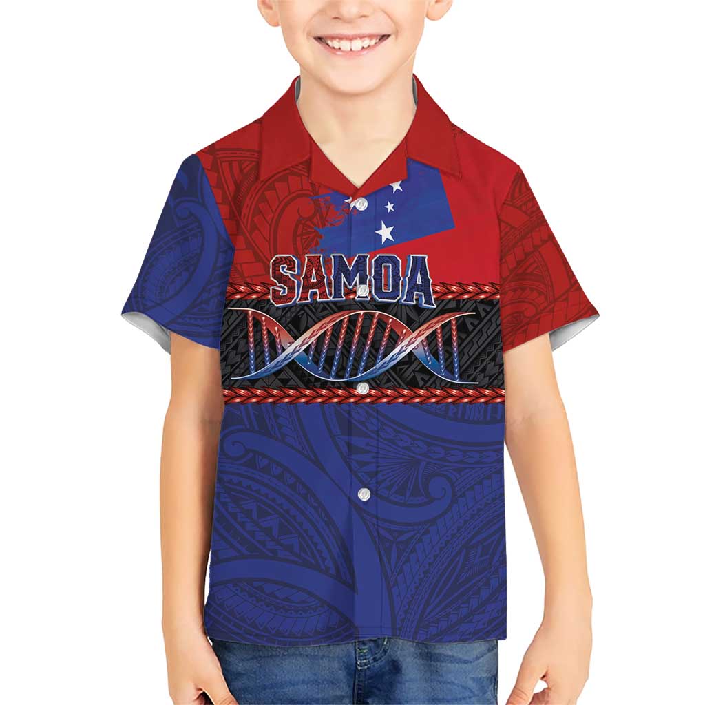 Personalised Samoan DNA-Proud of Samoa Kid Hawaiian Shirt Polynesian Patterns - Polynesian Pride