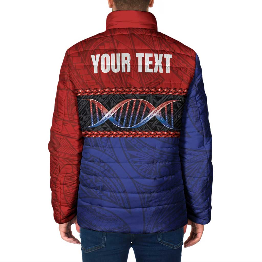 Personalised Samoan DNA-Proud of Samoa Padded Jacket Polynesian Patterns - Polynesian Pride