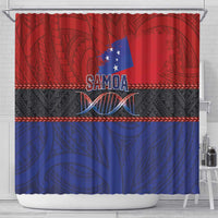 Samoan DNA-Proud of Samoa Shower Curtain Polynesian Patterns - Polynesian Pride