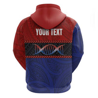 Personalised Samoan DNA-Proud of Samoa Zip Hoodie Polynesian Patterns - Polynesian Pride