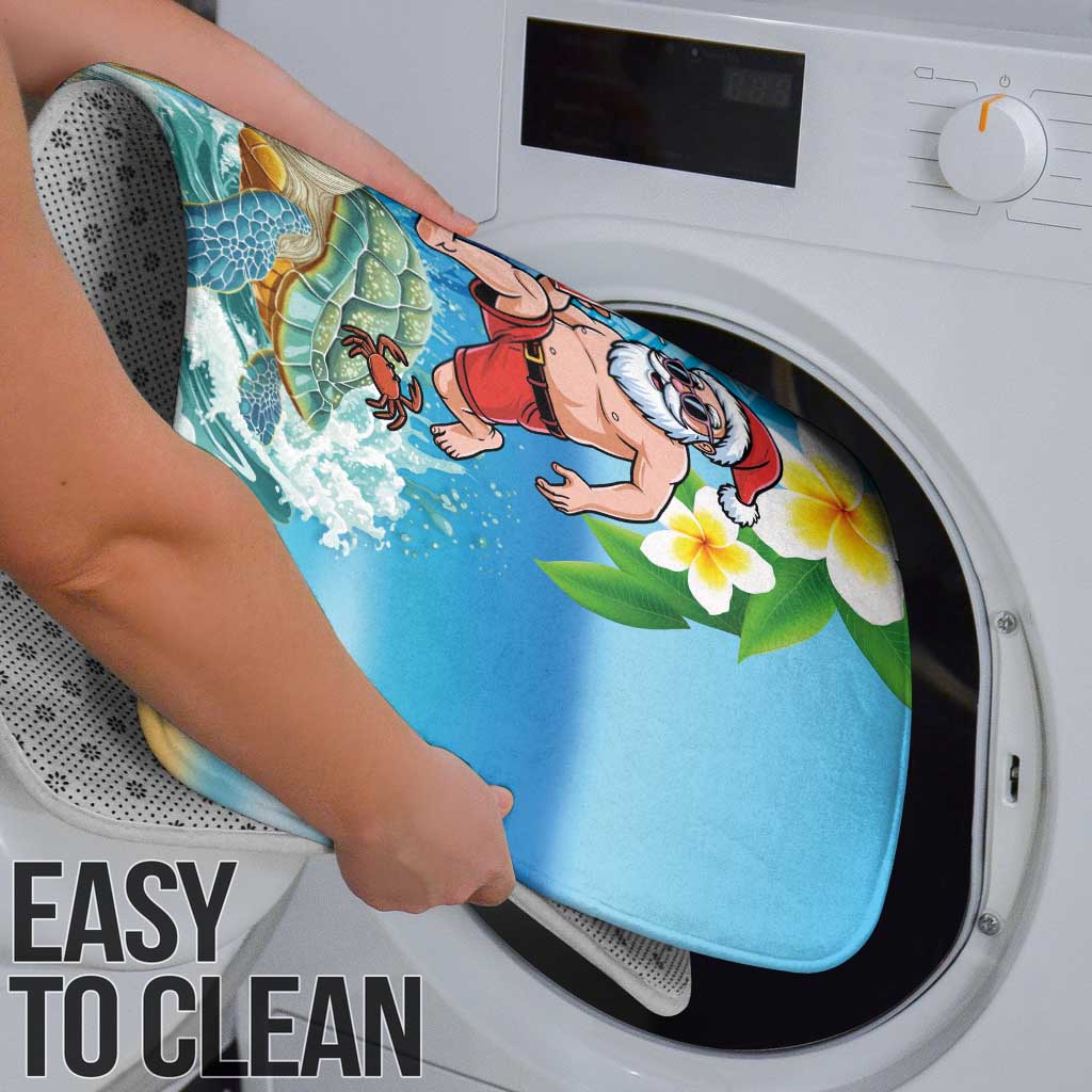 Polynesian Merry Christmas Bathroom Set Funny Santa with Sea Turtle Beach Plumeria - Polynesian Pride