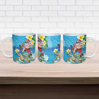 Polynesian Merry Christmas Ceramic Mug Funny Santa with Sea Turtle Beach Plumeria - Polynesian Pride