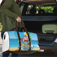 Polynesian Merry Christmas Travel Bag Funny Santa with Sea Turtle Beach Plumeria - Polynesian Pride