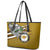 Hawaii James Campbell High School Leather Tote Bag Kakau Pattern Gold Color Version LT03 - Polynesian Pride