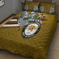 Hawaii James Campbell High School Quilt Bed Set Kakau Pattern Gold Color Version LT03 - Polynesian Pride