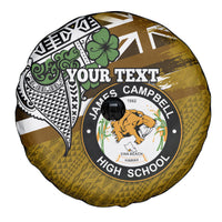 Hawaii James Campbell High School Spare Tire Cover Kakau Pattern Gold Color Version LT03 - Polynesian Pride