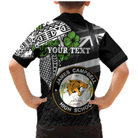 Hawaii James Campbell High School Family Matching Mermaid Dress and Hawaiian Shirt Kakau Pattern Black Version LT03 - Polynesian Pride