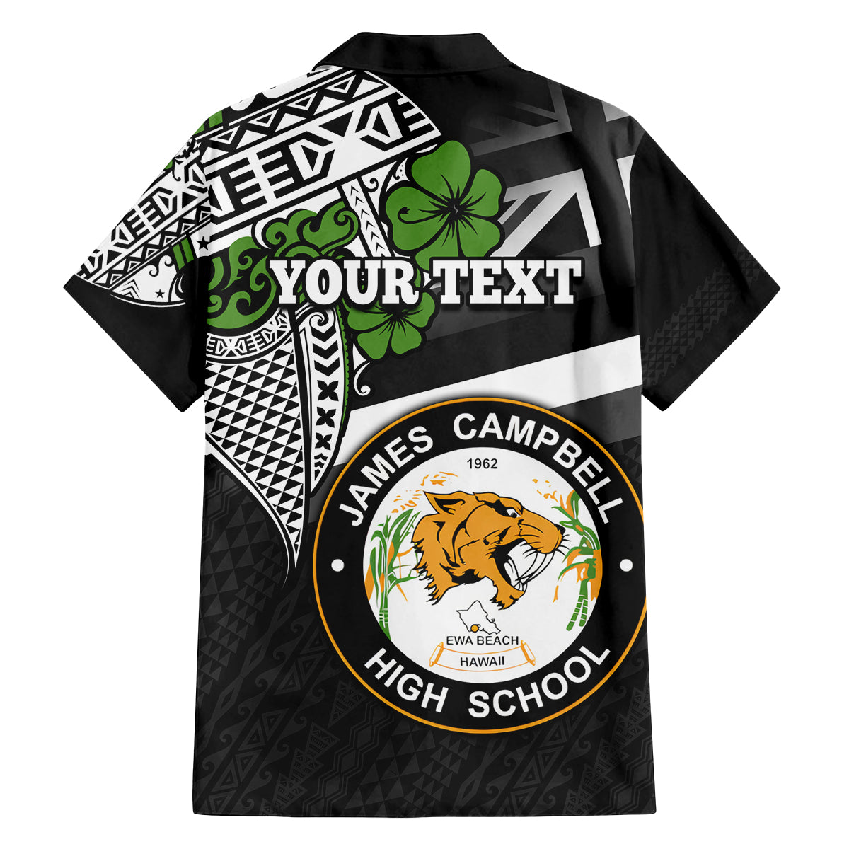 Hawaii James Campbell High School Family Matching Tank Maxi Dress and Hawaiian Shirt Kakau Pattern Black Version LT03 - Polynesian Pride