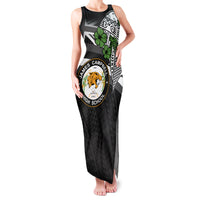 Hawaii James Campbell High School Family Matching Tank Maxi Dress and Hawaiian Shirt Kakau Pattern Black Version LT03 Mom's Dress Black - Polynesian Pride