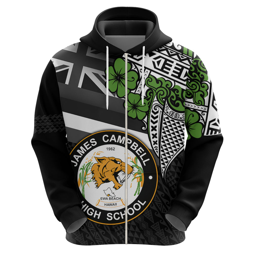 Hawaii James Campbell High School Hoodie Kakau Pattern Black Version LT03 - Polynesian Pride