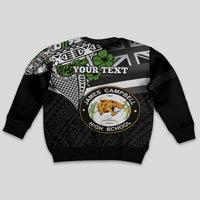 Hawaii James Campbell High School Kid Ugly Christmas Sweater Kakau Pattern Black Version LT03 - Polynesian Pride