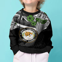 Hawaii James Campbell High School Kid Ugly Christmas Sweater Kakau Pattern Black Version LT03 - Polynesian Pride