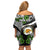 Hawaii James Campbell High School Off Shoulder Short Dress Kakau Pattern Black Version LT03 - Polynesian Pride