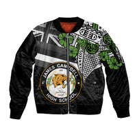 Hawaii James Campbell High School Sleeve Zip Bomber Jacket Kakau Pattern Black Version LT03 Unisex Black - Polynesian Pride