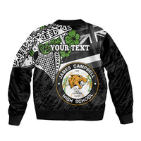 Hawaii James Campbell High School Sleeve Zip Bomber Jacket Kakau Pattern Black Version LT03 - Polynesian Pride