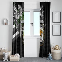 Hawaii James Campbell High School Window Curtain Kakau Pattern Black Version LT03 - Polynesian Pride