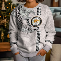 Custom Hawaii James Campbell High School Kid Ugly Christmas Sweater Tribal Kakau Pattern LT03 - Polynesian Pride