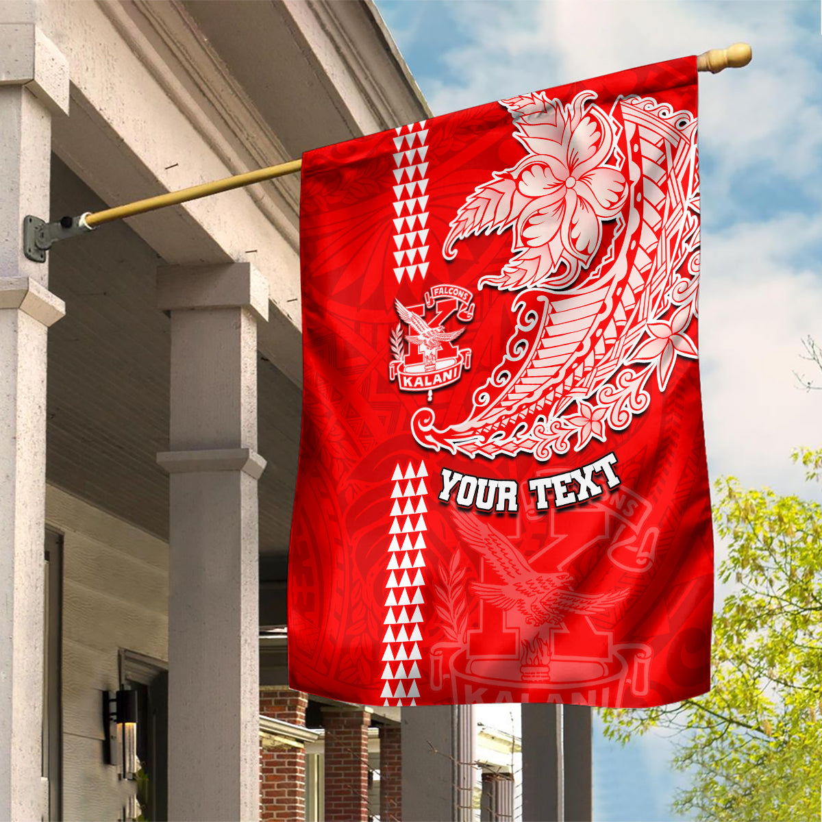 Hawaii Kalani High School Garden Flag Tribal Kakau Pattern LT03 House Flag Red - Polynesian Pride