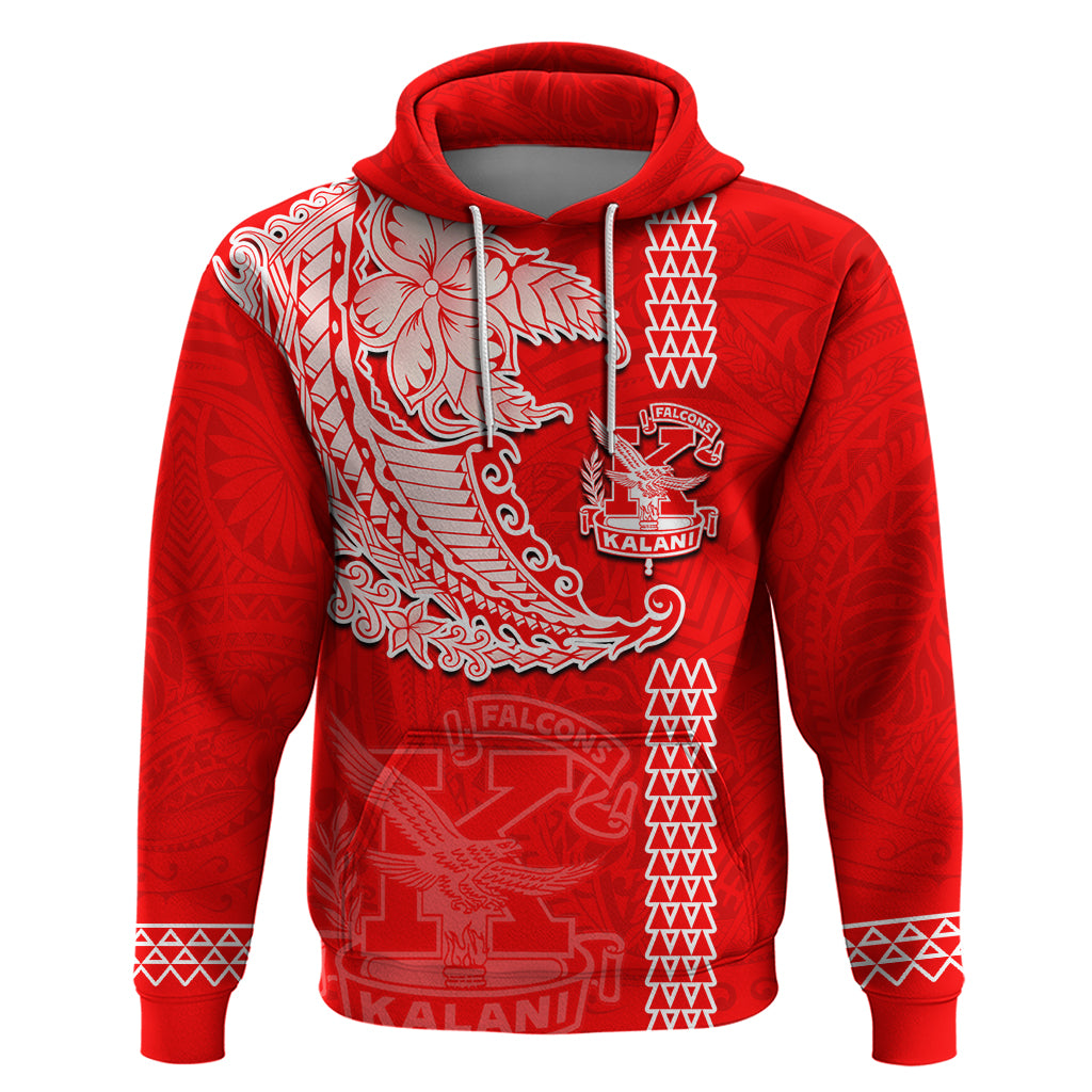 Hawaii Kalani High School Hoodie Tribal Kakau Pattern LT03 Pullover Hoodie Red - Polynesian Pride