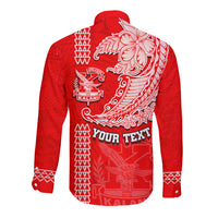 Hawaii Kalani High School Long Sleeve Button Shirt Tribal Kakau Pattern LT03 - Polynesian Pride