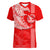 Hawaii Kalani High School Women V Neck T Shirt Tribal Kakau Pattern LT03 Female Red - Polynesian Pride
