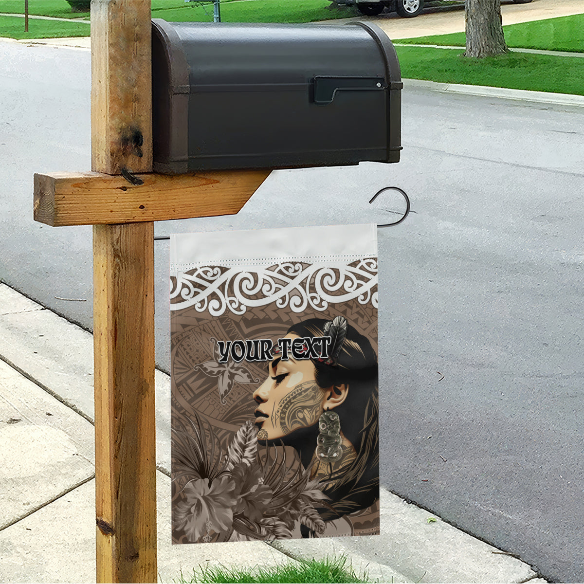 Custom New Zealand Womens Day Garden Flag Traditional Maori Woman Polynesian Pattern Brown Color LT03 - Polynesian Pride