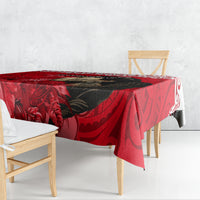 Custom New Zealand Womens Day Tablecloth Traditional Maori Woman Polynesian Pattern Red Color LT03 - Polynesian Pride