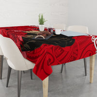 Custom New Zealand Womens Day Tablecloth Traditional Maori Woman Polynesian Pattern Red Color LT03 - Polynesian Pride