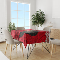 Custom New Zealand Womens Day Tablecloth Traditional Maori Woman Polynesian Pattern Red Color LT03 - Polynesian Pride