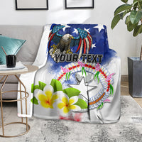 Custom Northern Mariana Islands Commonwealth Covenant Day Blanket Plumeria Flower Splash Style LT03 - Polynesian Pride