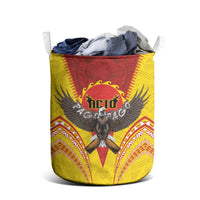 American Samoa Fautasi Race Laundry Basket Pago Pago-Aeto Samoan Tattoo and Eagle