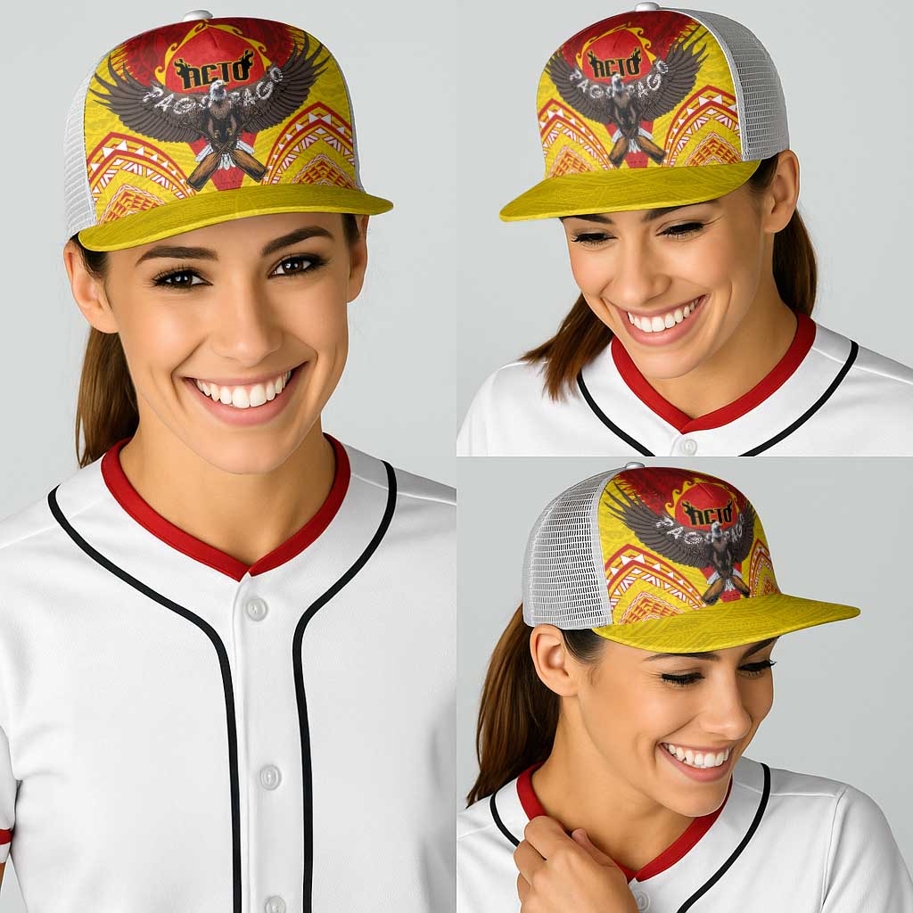 American Samoa Fautasi Race Baseball Net Cap Pago Pago-Aeto Samoan Tattoo and Eagle