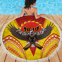 American Samoa Fautasi Race Beach Blanket Pago Pago-Aeto Samoan Tattoo and Eagle