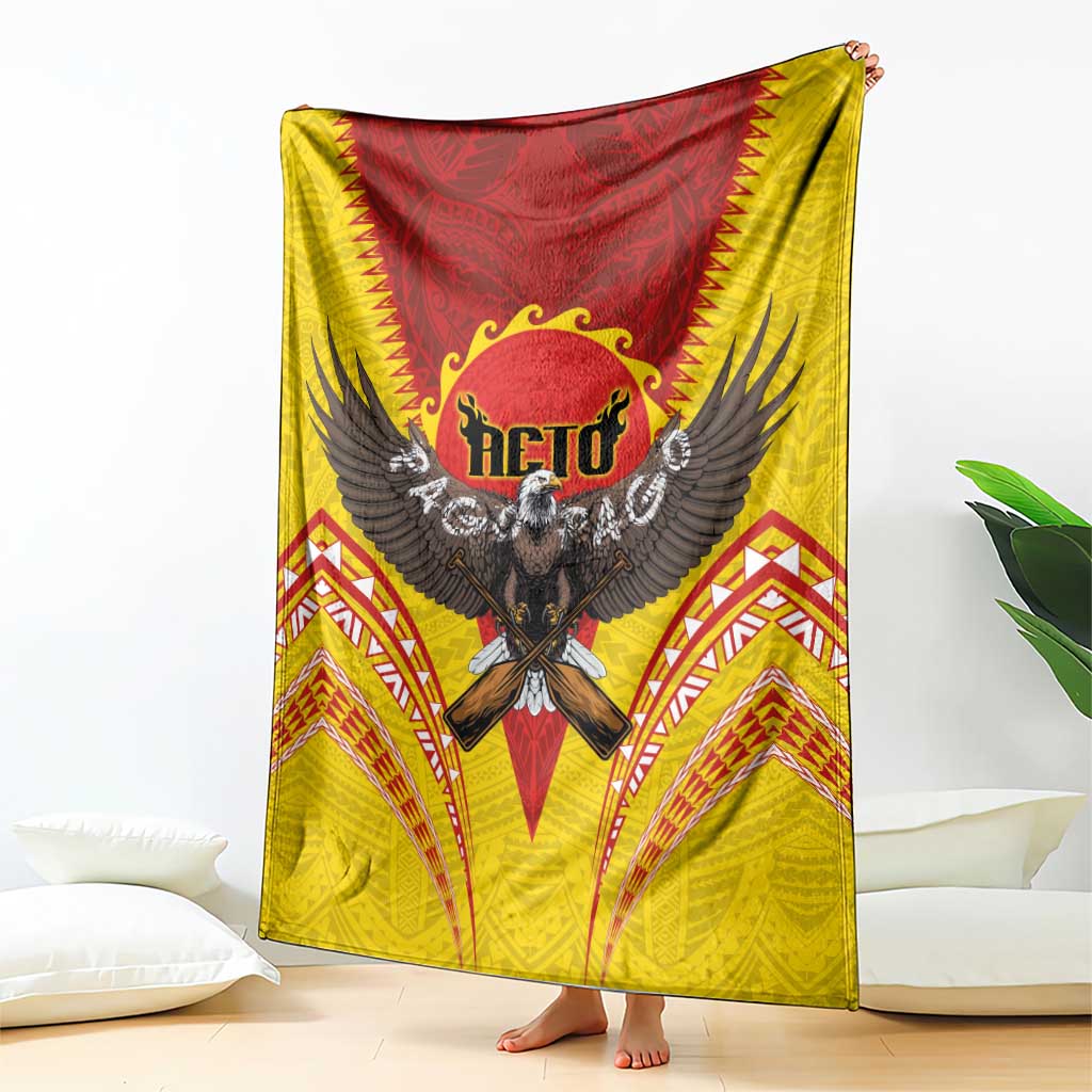 American Samoa Fautasi Race Blanket Pago Pago-Aeto Samoan Tattoo and Eagle