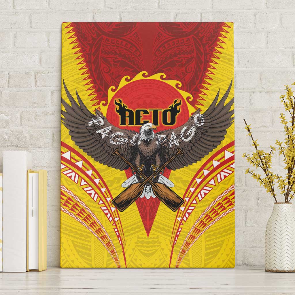 American Samoa Fautasi Race Canvas Wall Art Pago Pago-Aeto Samoan Tattoo and Eagle