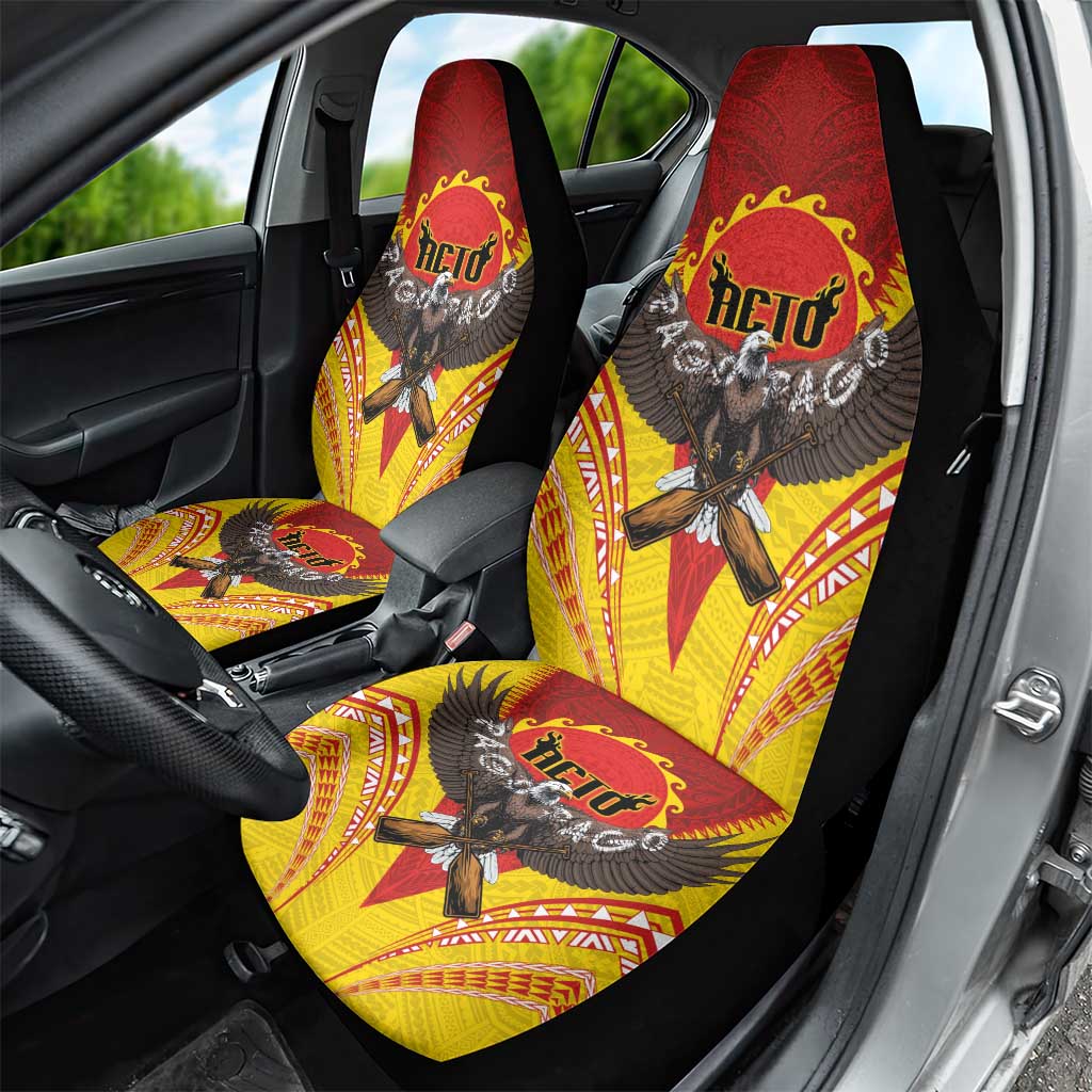 American Samoa Fautasi Race Car Seat Cover Pago Pago-Aeto Samoan Tattoo and Eagle