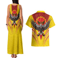 American Samoa Fautasi Race Couples Matching Tank Maxi Dress and Hawaiian Shirt Pago Pago-Aeto Samoan Tattoo and Eagle LT03 - Polynesian Pride