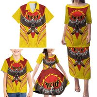 American Samoa Fautasi Race Family Matching Puletasi and Hawaiian Shirt Pago Pago-Aeto Samoan Tattoo and Eagle LT03 - Polynesian Pride