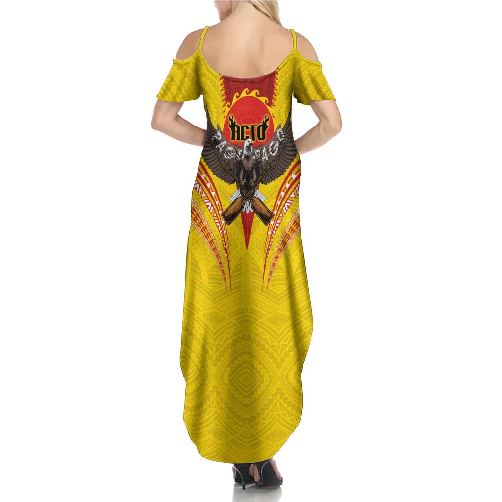 American Samoa Fautasi Race Family Matching Summer Maxi Dress and Hawaiian Shirt Pago Pago-Aeto Samoan Tattoo and Eagle LT03 - Polynesian Pride