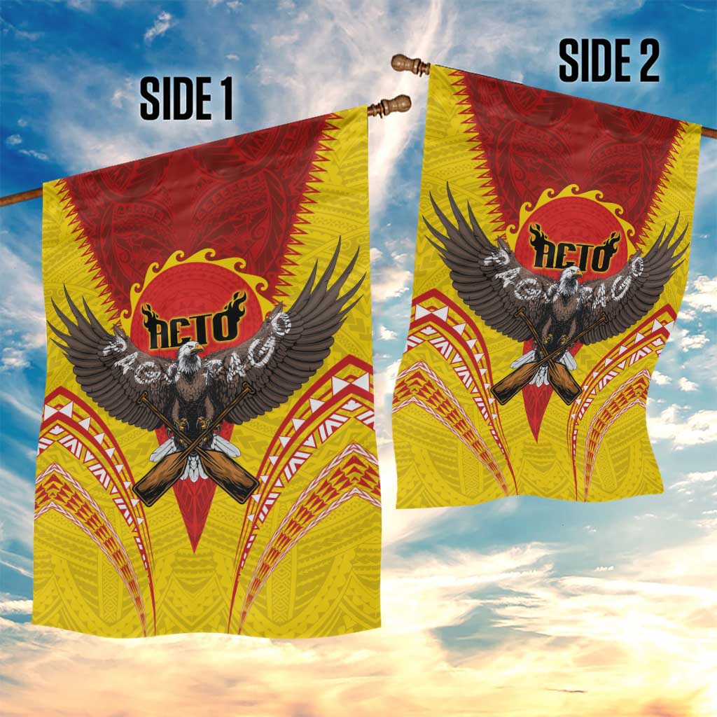 American Samoa Fautasi Race Garden Flag Pago Pago-Aeto Samoan Tattoo and Eagle