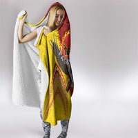 American Samoa Fautasi Race Hooded Blanket Pago Pago-Aeto Samoan Tattoo and Eagle