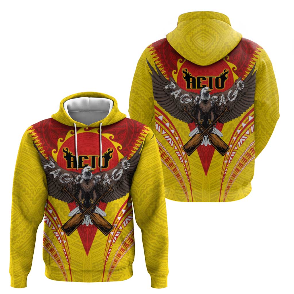 American Samoa Fautasi Race Hoodie Pago Pago-Aeto Samoan Tattoo and Eagle