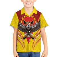 American Samoa Fautasi Race Kid Hawaiian Shirt Pago Pago-Aeto Samoan Tattoo and Eagle