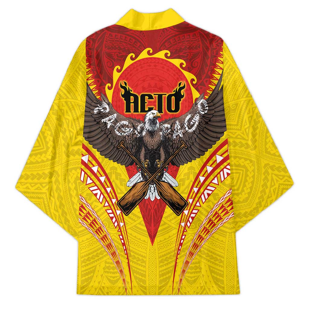 American Samoa Fautasi Race Kimono Pago Pago-Aeto Samoan Tattoo and Eagle