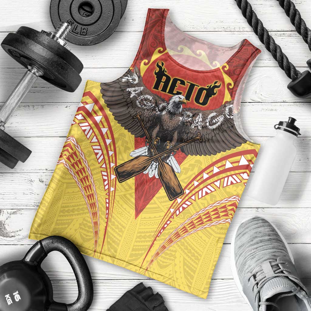 American Samoa Fautasi Race Men Tank Top Pago Pago-Aeto Samoan Tattoo and Eagle